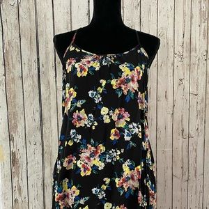 Xhilaration black floral sleeveless dress Sz:L